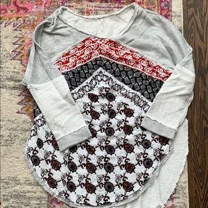 Free People Mixed Media Sweatshirt